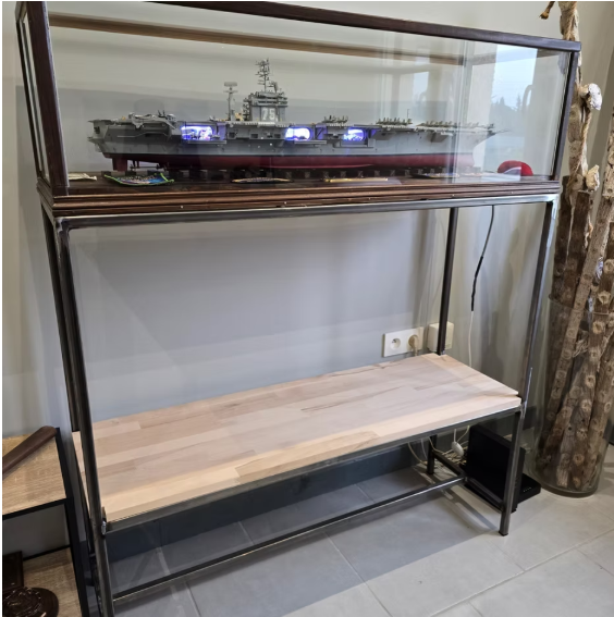 Meuble sur mesure métallique et bois conception pour un client de Cournonterral 